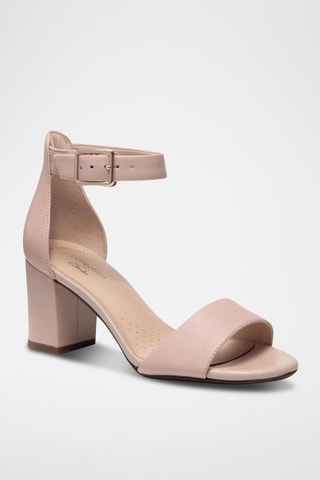 Sandalias de piel de tacón Deva - Rosa claro