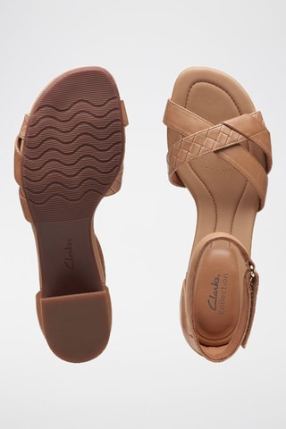 Sandalias de piel de tacón Desirae - Marrón claro