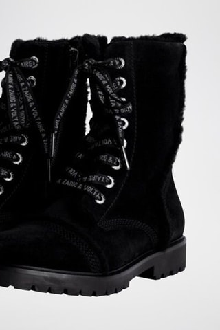 Bottines fourrées en cuir - Noir