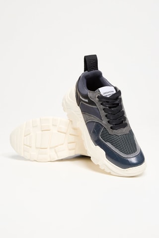 Baskets en cuir - Bleu-gris