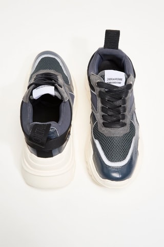 Baskets en cuir - Bleu-gris