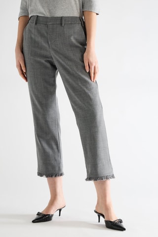 Pantalon 7/8 en laine vierge - Gris foncé
