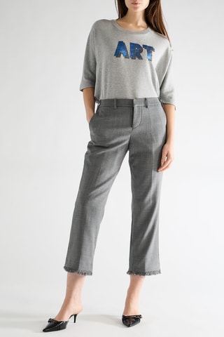 Pantalon 7/8 en laine vierge - Gris foncé
