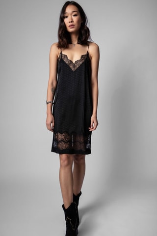 Robe en dentelle et soie - Noir