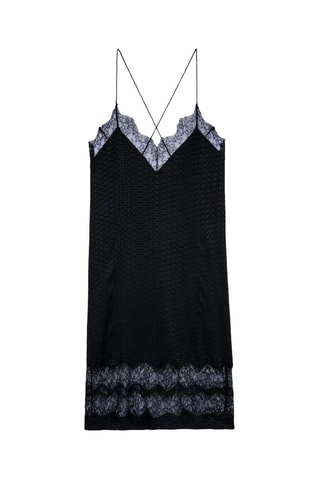 Robe en dentelle et soie - Noir