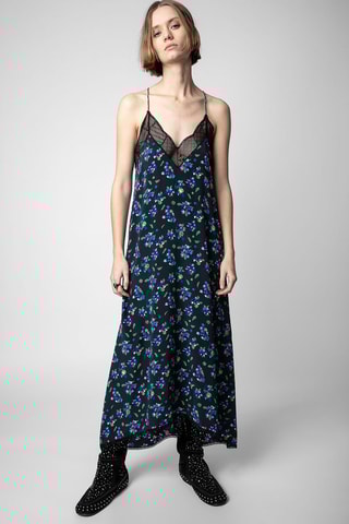 Robe longue en soie - Noir