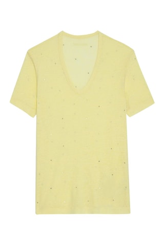 T-shirt en lin - Jaune chiné