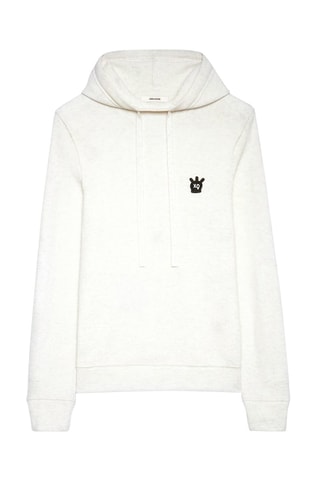 Sweat à capuche en mérinos - Ecru