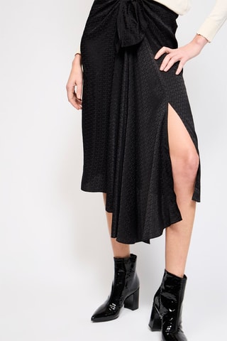 Jupe nouée en soie - Noir