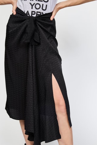 Jupe nouée en soie - Noir