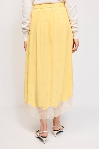 Jupe asymétrique en soie - Jaune