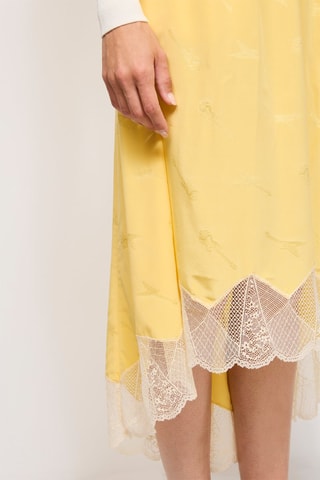 Jupe asymétrique en soie - Jaune