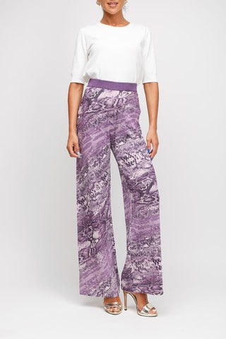 Pantalon palazzo taille haute - Violet