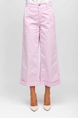 Pantalon flare 7/8 taille haute - Rose