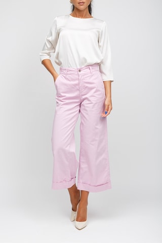 Pantalon flare 7/8 taille haute - Rose