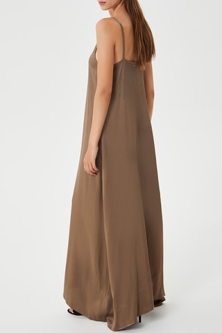 Robe longue sans manches - Marron