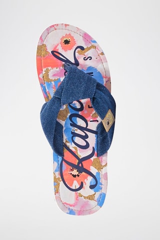 Sandales plateformes en jean Takine - Bleu marine