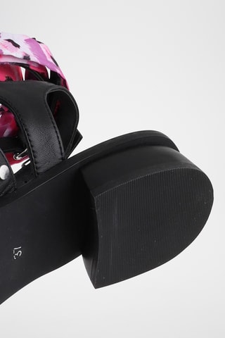 Sandales à talons en cuir - Noir