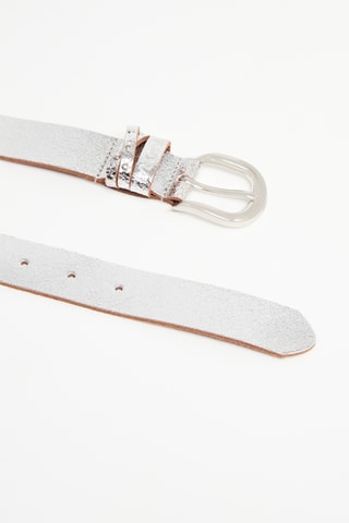 Ceinture en cuir Lucas - Argenté