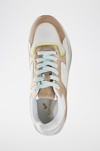 Baskets compensées Clipper - Beige et blanc