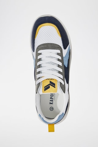 Baskets compensées Bofali - Blanc et bleu marine