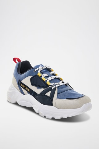 Baskets compensées Blob - Bleu et écru