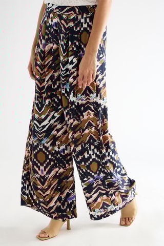 Pantalon wide legs taille haute - Multicolore