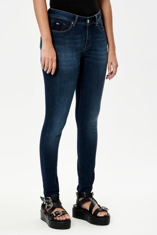 Jean skinny Flore Bleu marine