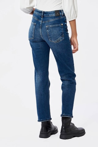 Jean droit taille haute Slan - Bleu marine