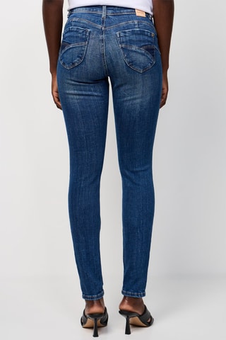 Jeans Hoge Taille - Petrolblauw