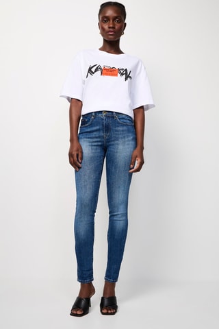 Jeans Hoge Taille - Petrolblauw