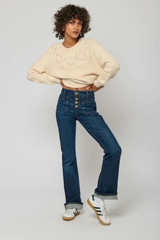 Jeans Bootcut Hoge Taille Lucky - Blauw