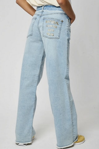 Jeans wide legs met hoge taille. Hemelsblauw
