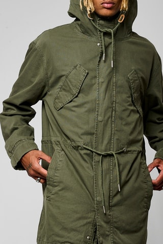 Parca com capuz Breve - Caqui