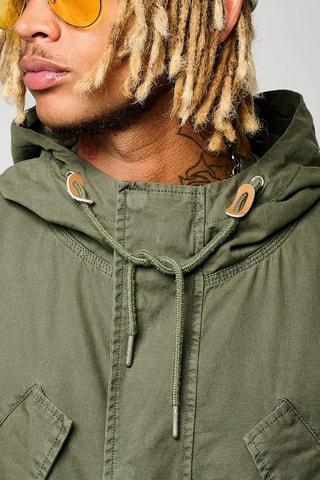 Parca com capuz Breve - Caqui