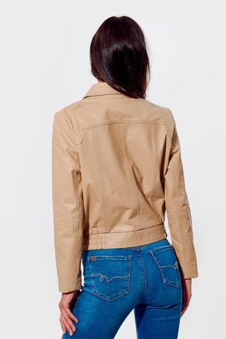 Veste en cuir Lowan Crème