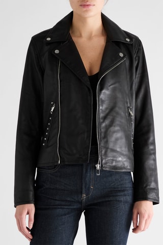 Veste en cuir Sary - Noir