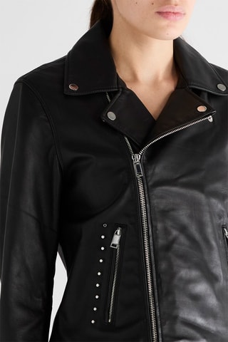 Veste en cuir Sary - Noir
