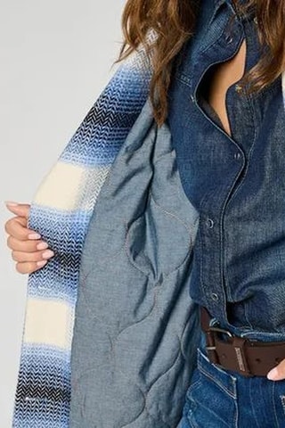 Veste oversize Santo - Bleu et écru