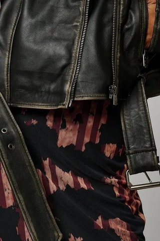 Veste en cuir d'agneau Sorry - Noir