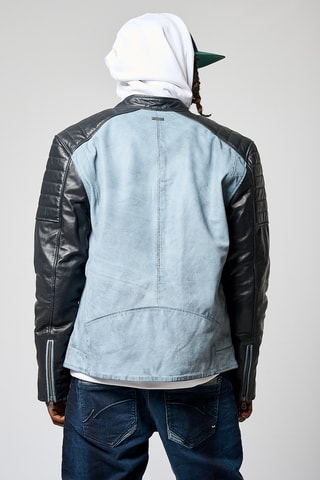 Veste en cuir d'agneau Bion - Bleu