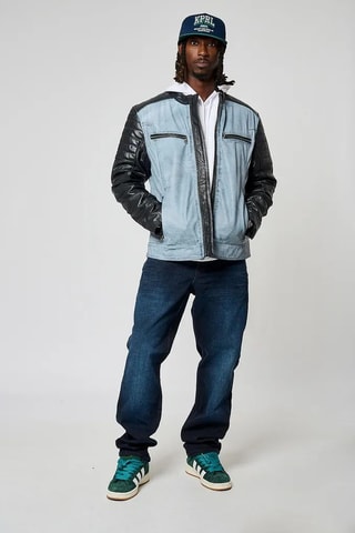 Veste en cuir d'agneau Bion - Bleu