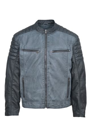 Veste en cuir d'agneau Bion - Bleu