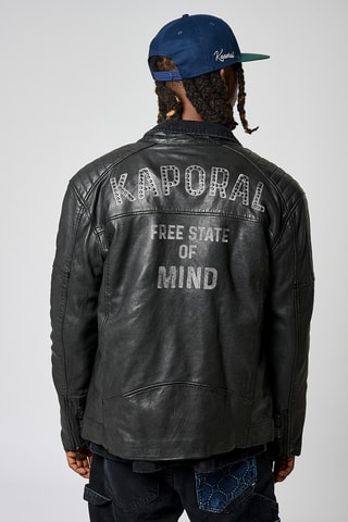 Veste en cuir Beni - Noir