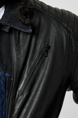 Veste en cuir Beni - Noir