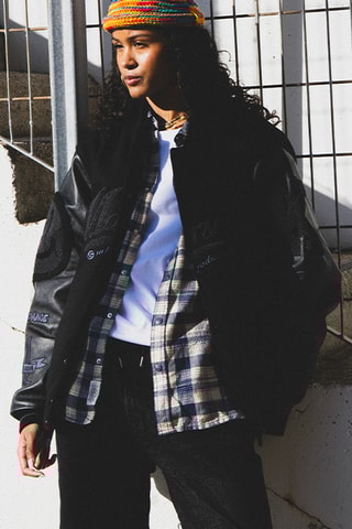 Teddy regular en cuir x MDLR - Noir