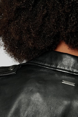 Veste en cuir Souk  - Noir