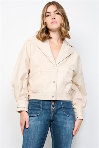 Veste en cuir d’agneau - Ecru