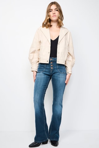 Veste en cuir d’agneau - Ecru