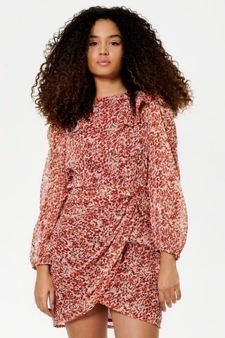 Robe droite - Ecru et bordeaux